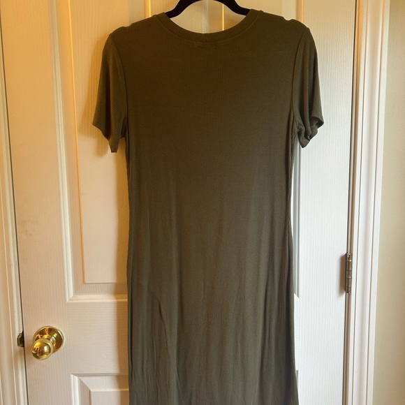BP Olive Green Bodycon Ribbed Mini Dress with Slit Size Medium - Picture 3 of 7
